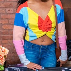 Multi colored cropped sweater